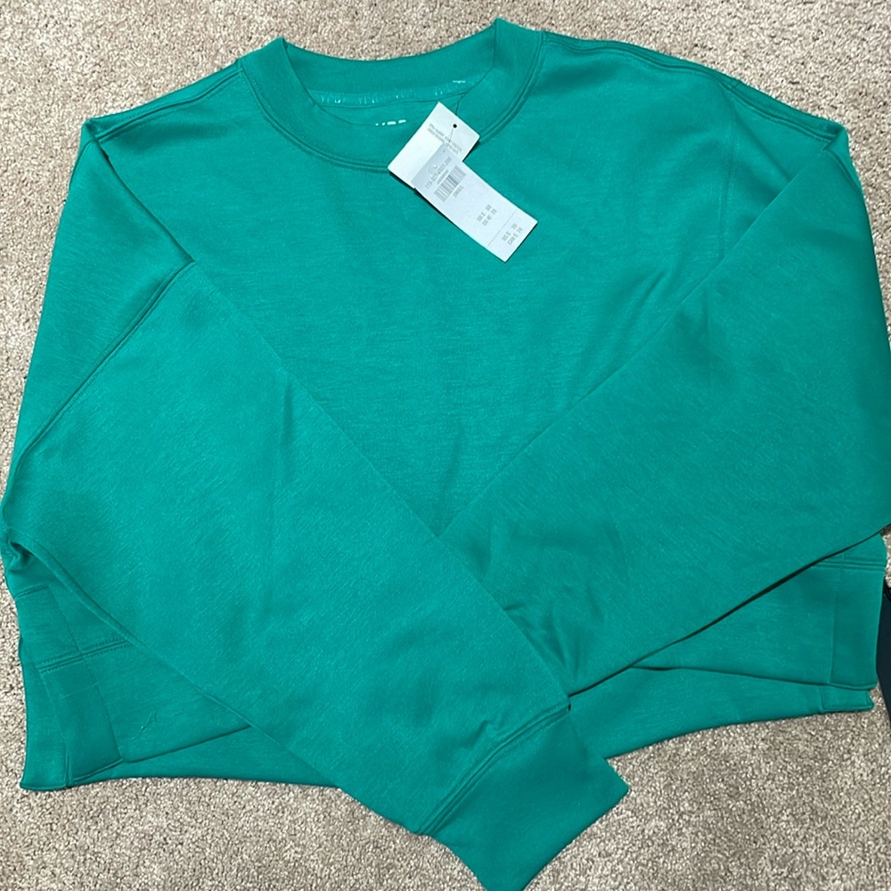 Abercrombie & Fitch Women's Teal Crewneck Sweatshirt